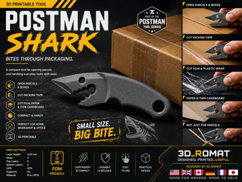 Postman Shark — Parcel Opener & Multipurpose Tool