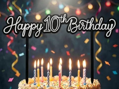 Happy 10 Birthday Topper