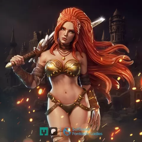 Rakana the Unproven - Female Amazon Fighter | 32/75/145mm | High- Detail | Pre-Supported by SolGood Fantastic Ladies