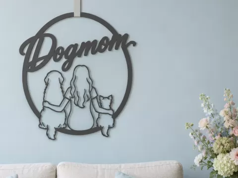 Round dogmom frame