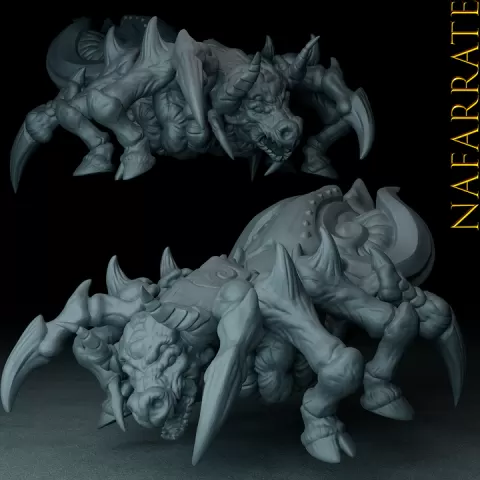 Ushi Oni – Pose 2 -The Demon Bull Spider of Japanese Mythology by Nafarrate Designs