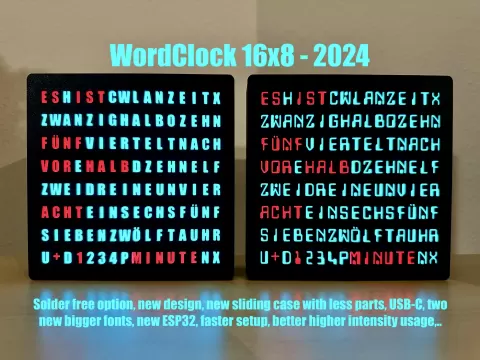 WordClock 16x8 - 2024
