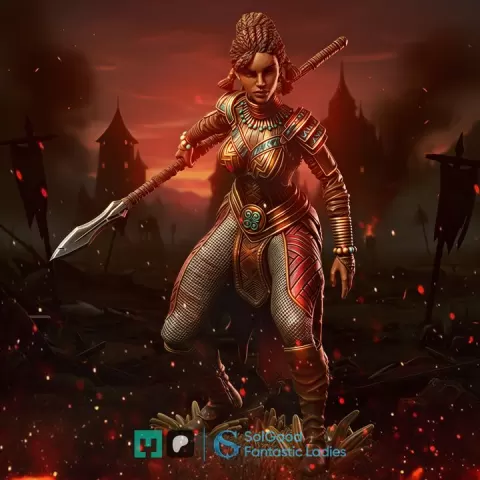 Afia Said - Human Female Fighter | 32/75/145mm | High-Detail | Pre-Supported by SolGood Fantastic Ladies
