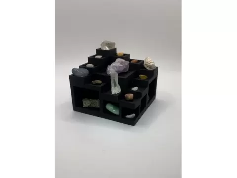 Tiered Crystal Display Stand with Storage