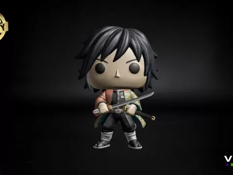 Giyu Tomioka STL 3D Model Demon Slayer Fan Art Funkoby Voxel studio
