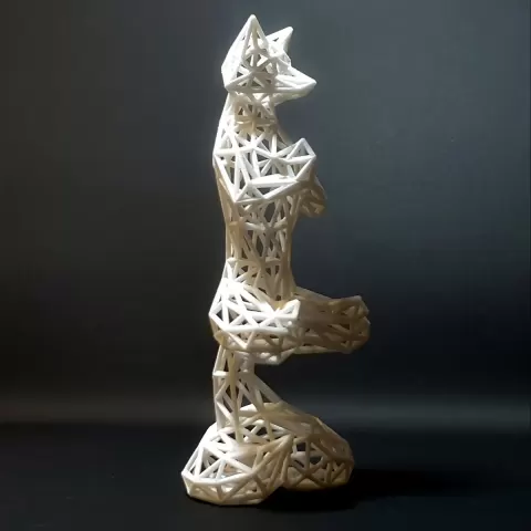 WIREFRAME FOX SCULPTURE