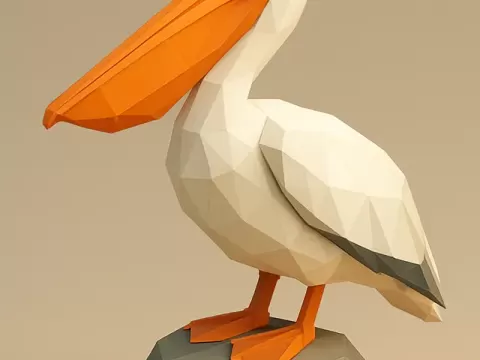 Low poly pelicanby RoyRogerr