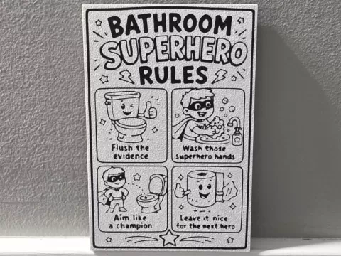 Bathroom Superhero Rules