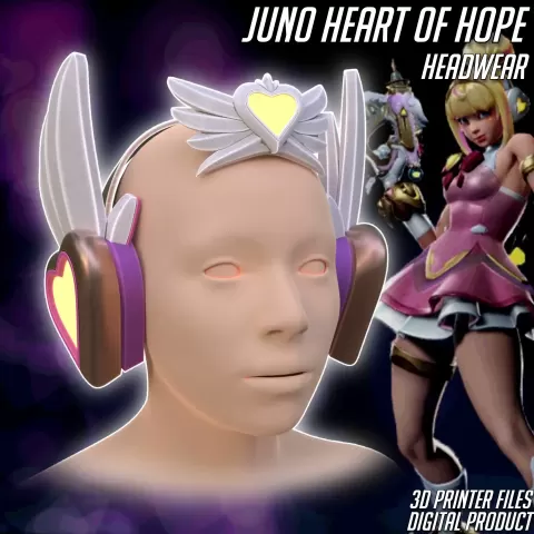 Heart of Hope Juno Cosplay Headphones Overwatch 2by Krotek-inc