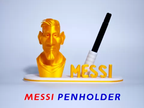 足球明星梅西卡通笔插-Cartoon Messi pen holder