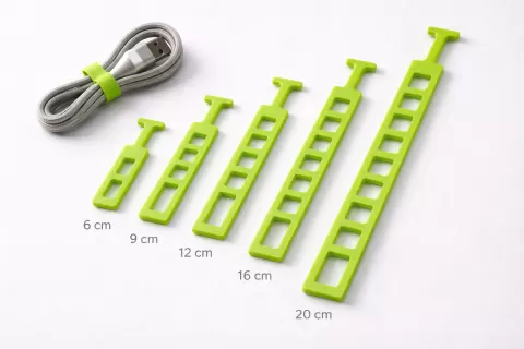 TPU Cable Tie Set (6–20 cm) – Reusable Snap Strap