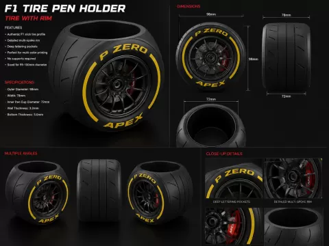 F1 Tire pencil holder