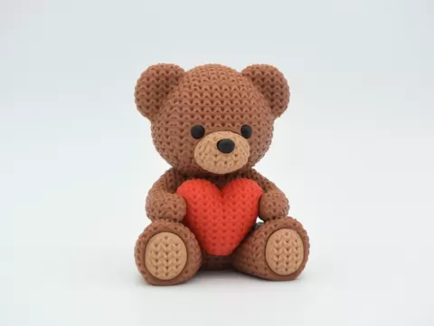 Knitted Valentine's Day Teddy Bear