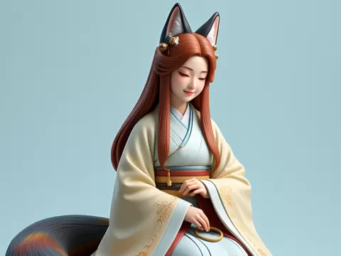 4385 Fox Spirit Woman in Pu Song Ling Style STL DND ARTEby AStoryTeller