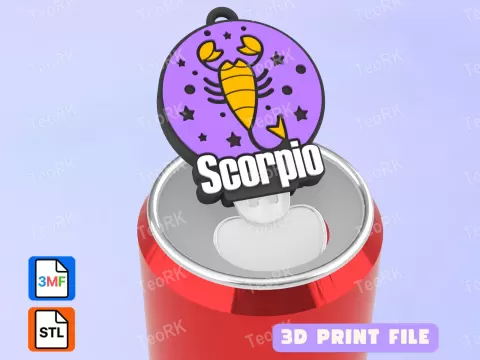 Soda Tab Opener Keychain scorpio - signs of the zodiacby TeoRk