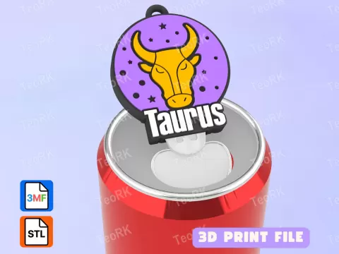 Soda Tab Opener Keychain taurus - signs of the zodiacby TeoRk