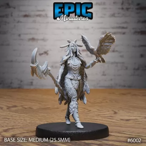 Raven Shaman / Bird Folk Spellcaster / Birdfolk Magician Warrior / Crow Humanoid Wizard / Magic Animal Sorcerer / Forest Encounter by Epic-Miniatures
