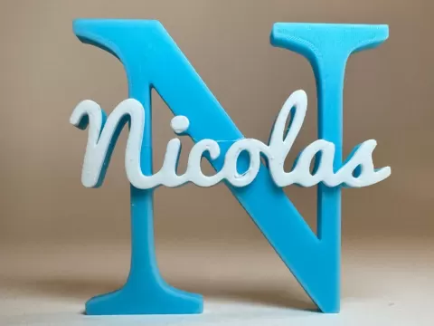 Placa de Identificação 3D - Nocolas