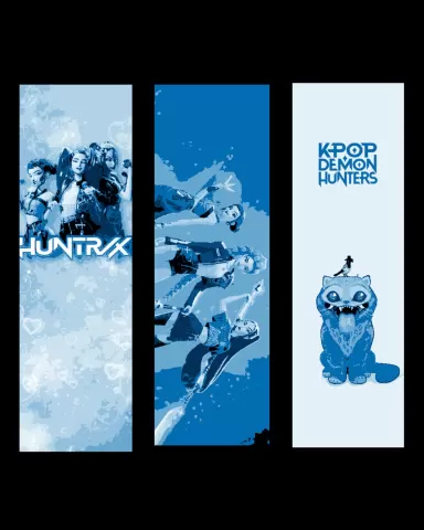 Fan art bookmarks of the girls from Kpop Demon Hunters