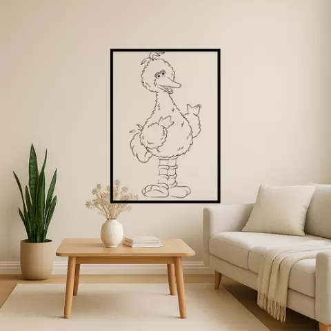 Big Bird Big Bird Sesame Street Neighborhood Wall Art Framed