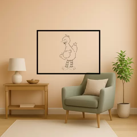 Big Bird Big Bird Sesame Street Neighborhood Wall Art Framed