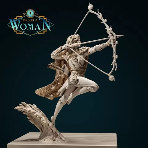 Water Genasi Ranger - Laine - 28/32mm and 75mm by DnD is a Woman