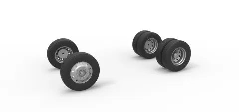 Wheel Set of Vintage GATR Racing Semi truck V2 Scale 1:25by 3DTechDesign