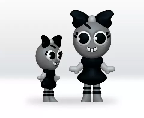 Vintage poppy STL Dandys World STL 3D Model Character Fanartby FnFLab