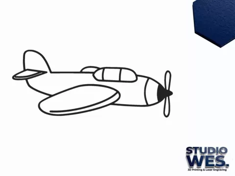 Fighterplane - Wall Art (Outline)