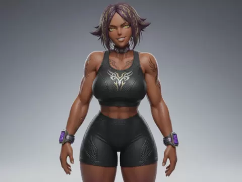 Yoruichi Shihouin manga y anime Bleach Model 3Dby XxsnakexX