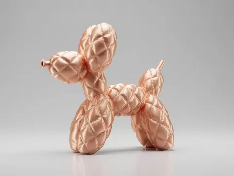 Quilted Balloon Dog - Diamond Pattern
