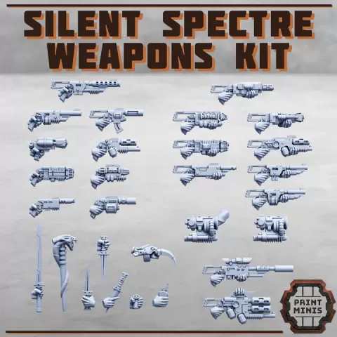 Silent Spectres Weapons Kit by Print Minis