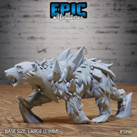 Magical Frost Bear Run / Arctic Wild Animal / Snow Creature / Ice Monster / White Sea Beast / Winter Polar Encounter by Epic-Miniatures