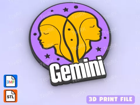 Badge Reel Topper Flat Back gemini - signs of the zodiacby TeoRk