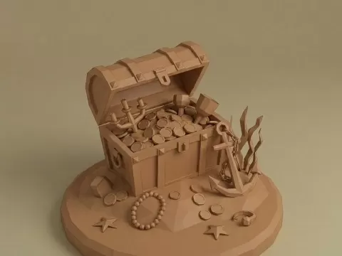 Low Poly Sunken Treasureby RoyRogerr