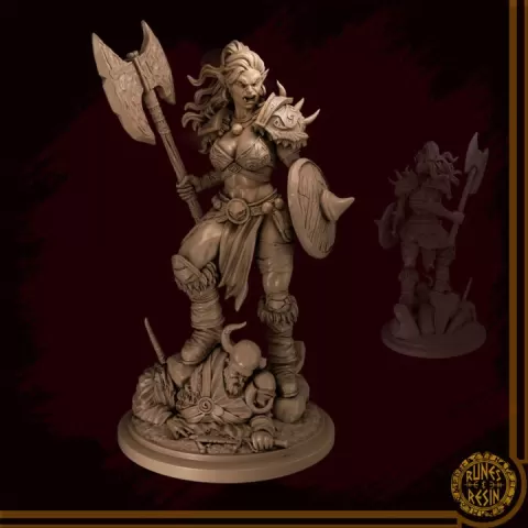 Exoga - Female Orc Barbarian - Female Half Orc - Barbarian Orc - Female Orc - Orc by Runes & Resin