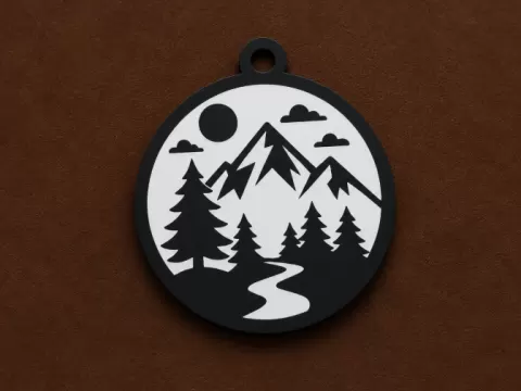 Mountain Landscape Keychain