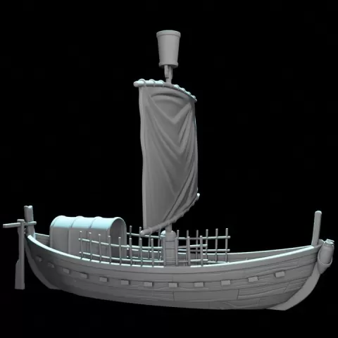 Early Medieval Mediterranean Merchant Ship STL | 3D Printable Wargaming & Diorama Model (28mm / 32mm) by Northern Crusades Miniatures