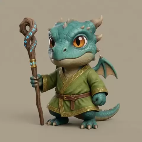 Chibi Dragon Monk