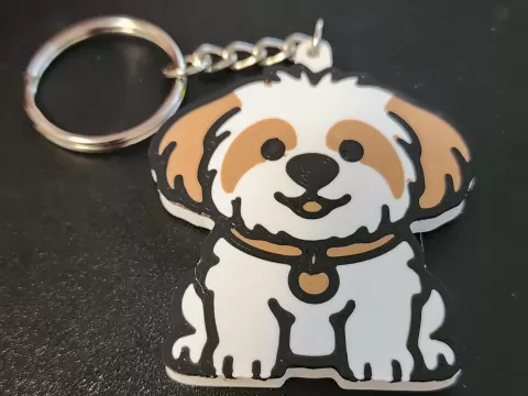 Fluffy Dog Keychain - 3 color