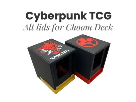 Faction lids for Cyberpunk TCG "Choom" Deck Box