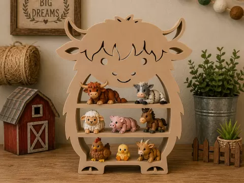 Highland Cow Scalable Kids Shelf