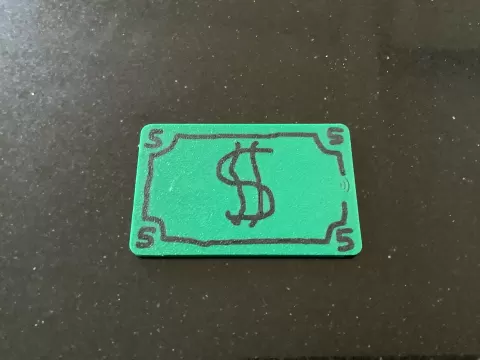 dollar bill card slip