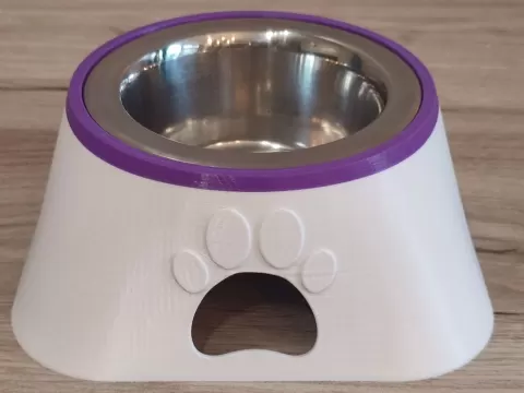 Dog/Cat Bowl Raised Feeder, Bowl Holder (Paw Extruded Out)by Alexandr Romensky