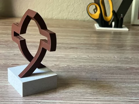 Cross and Fish Compound Sculpture