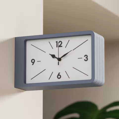 QUADRA - Rectangular Double Side Wall Clock - Dulton style