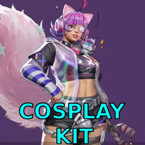 Cosplay Squirrel Girl, MAUREEN ALLENE: THE PROGRAMMER, costume Marvel Rivals Full armor and weapon Katana Gun Shotgun Sword Saber Cosplay Kit , kitbash ALl in one