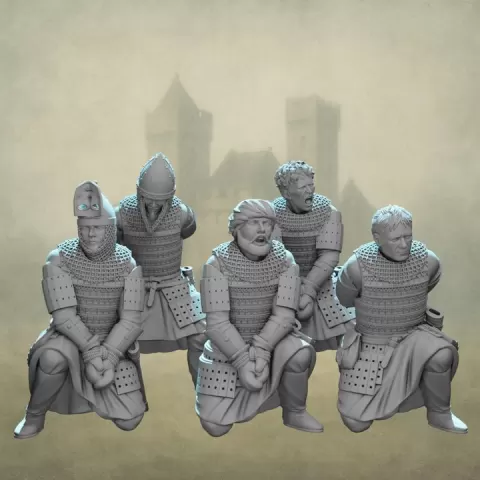 Kievan Rus Prisoners – Medieval 3D Printable Miniatures STL Set (28mm/32mm Wargaming & Diorama) by Northern Crusades Miniatures
