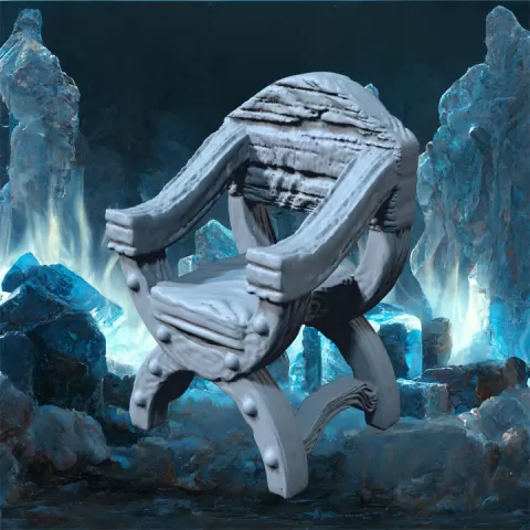 Barbarian Throne Chair - Ornate Camp Seat STL, DnD & Wargaming Furniture by Galandir's Pit & Cie