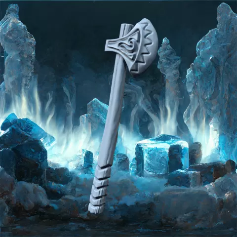 Barbarian Battle Axe - Frost Giant Weapon Accessory STL, DnD & Wargaming Miniature by Galandir's Pit & Cie